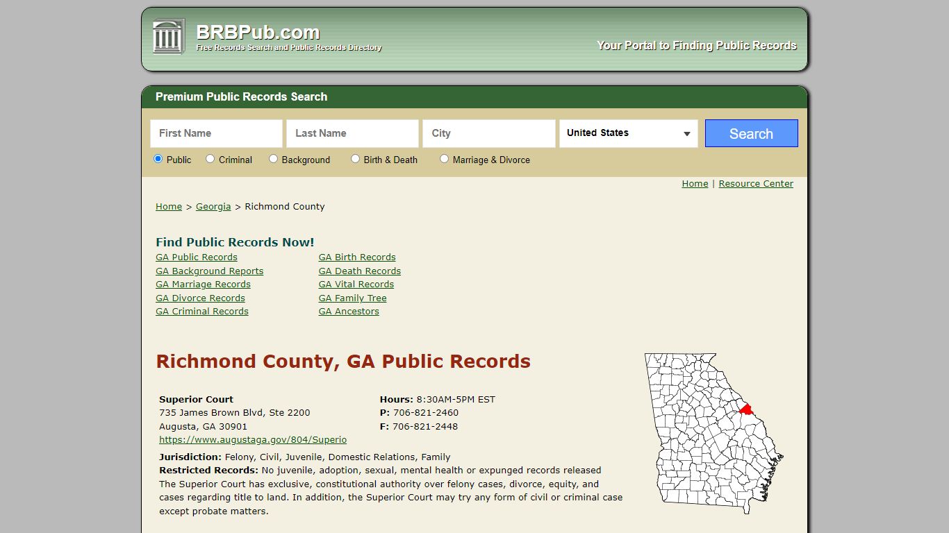 Richmond County Public Records | Search Georgia Government ...
