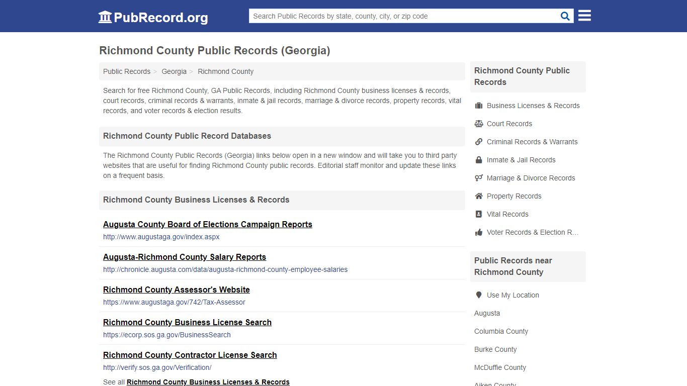 Free Richmond County Public Records (Georgia Public Records)
