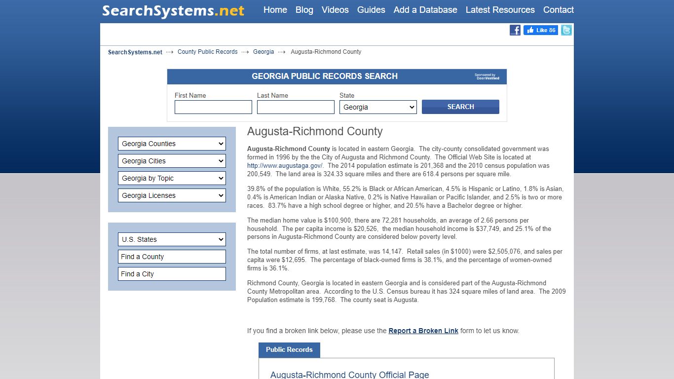 Augusta-Richmond County Criminal and Public Records